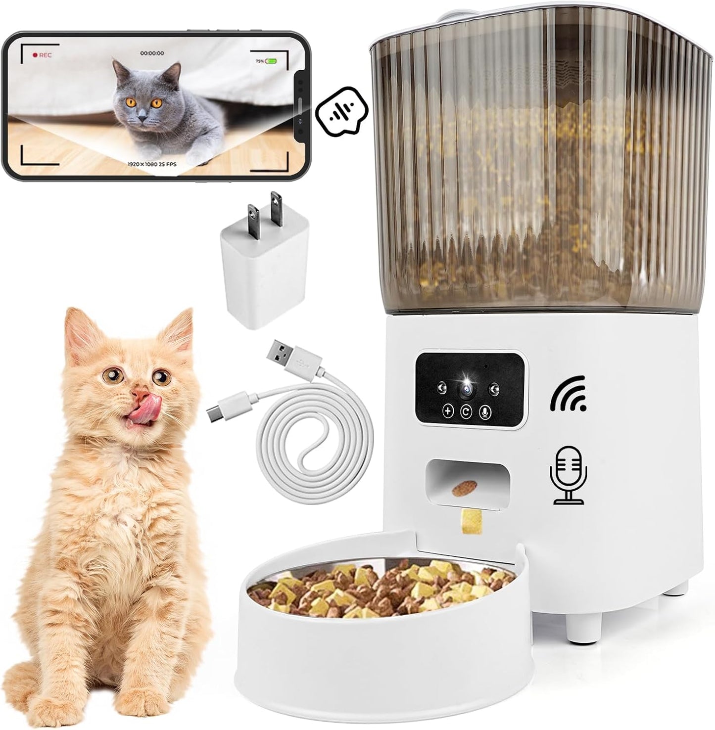 Dispensador Automatico WIFI Para Mascotas Perros y Gatos
