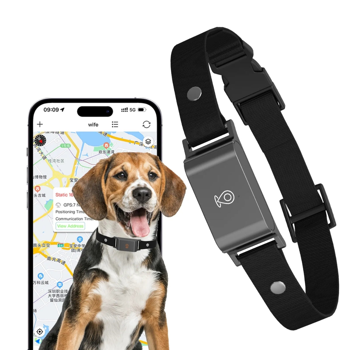Collar Localizador GPS De Mascotas Perros Y Gatos Ajustable