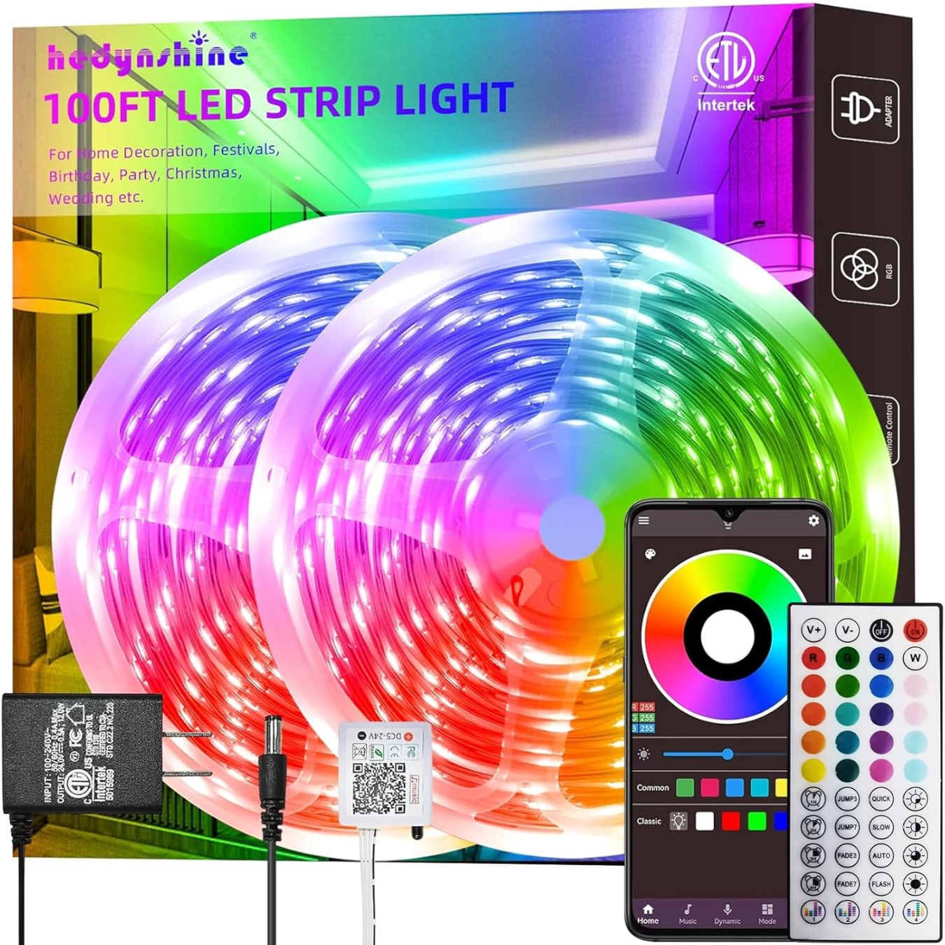 Luces Led Rgb De 30 Metros Con Control Y App Inteligente