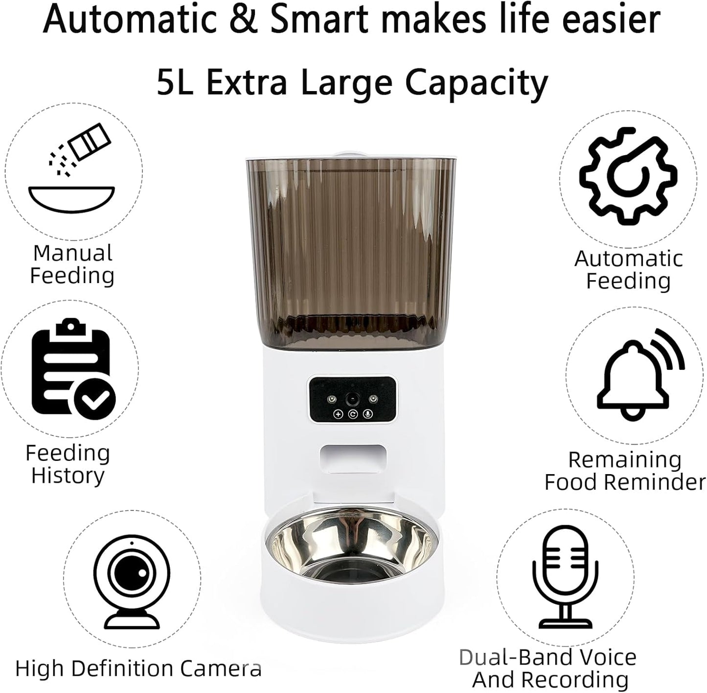 Dispensador Automatico WIFI Para Mascotas Perros y Gatos