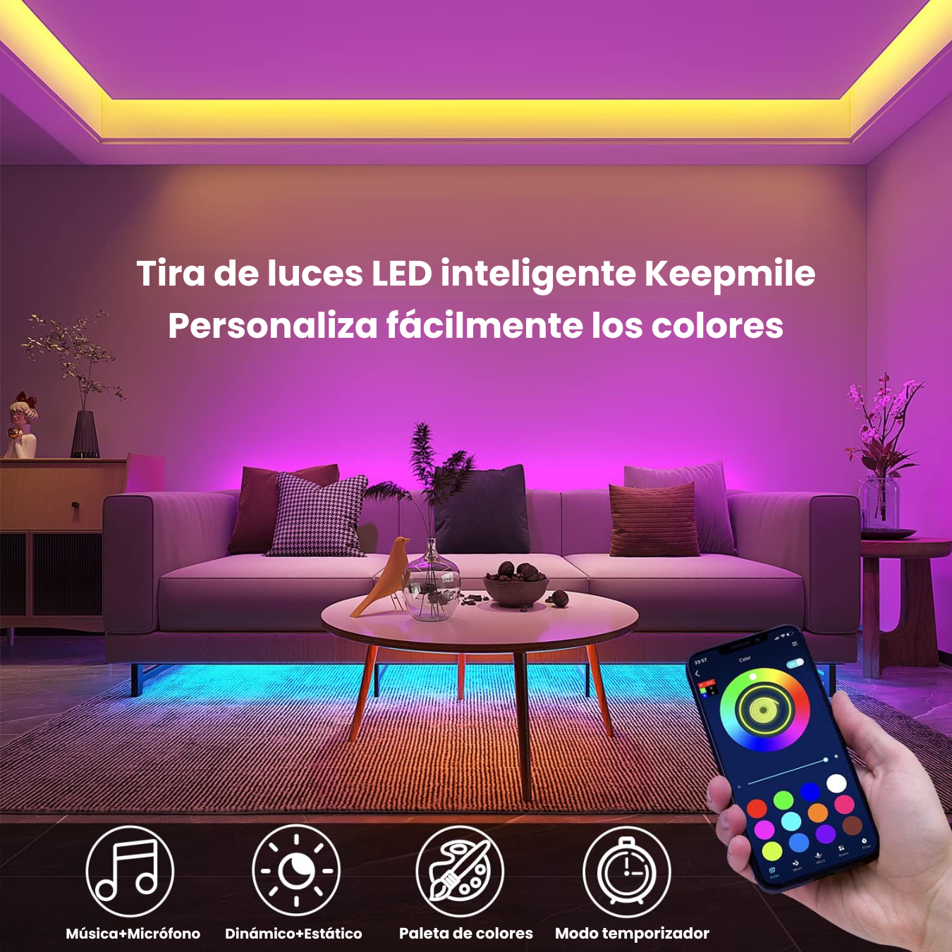 Luces Led Rgb De 30 Metros Con Control Y App Inteligente