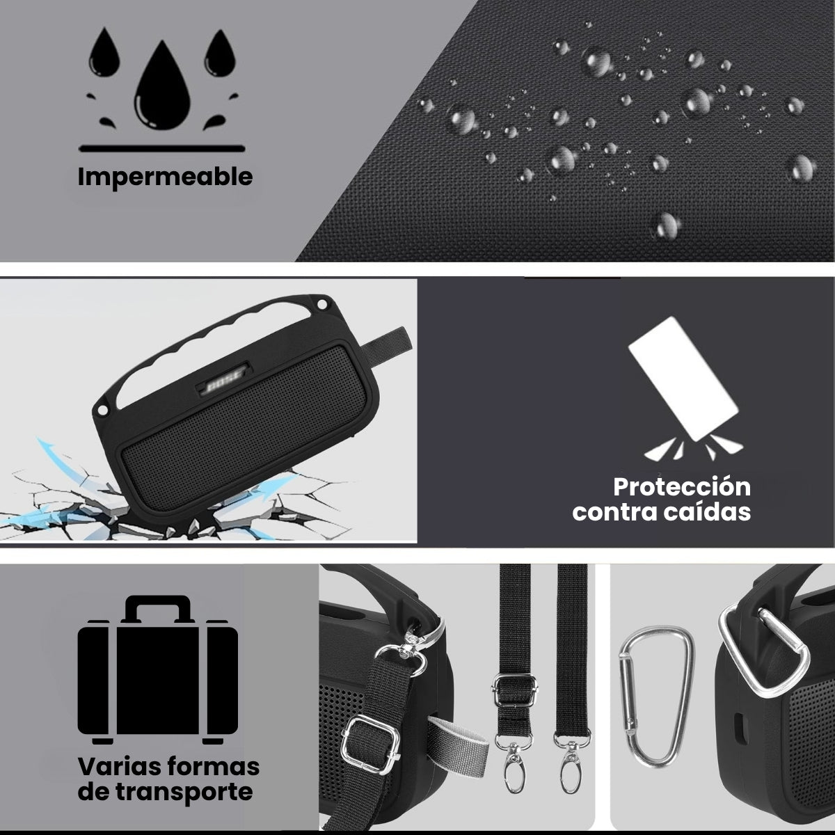 Silicona Bose Soundlink Flex 2 Gen Y Correa Para Transportar