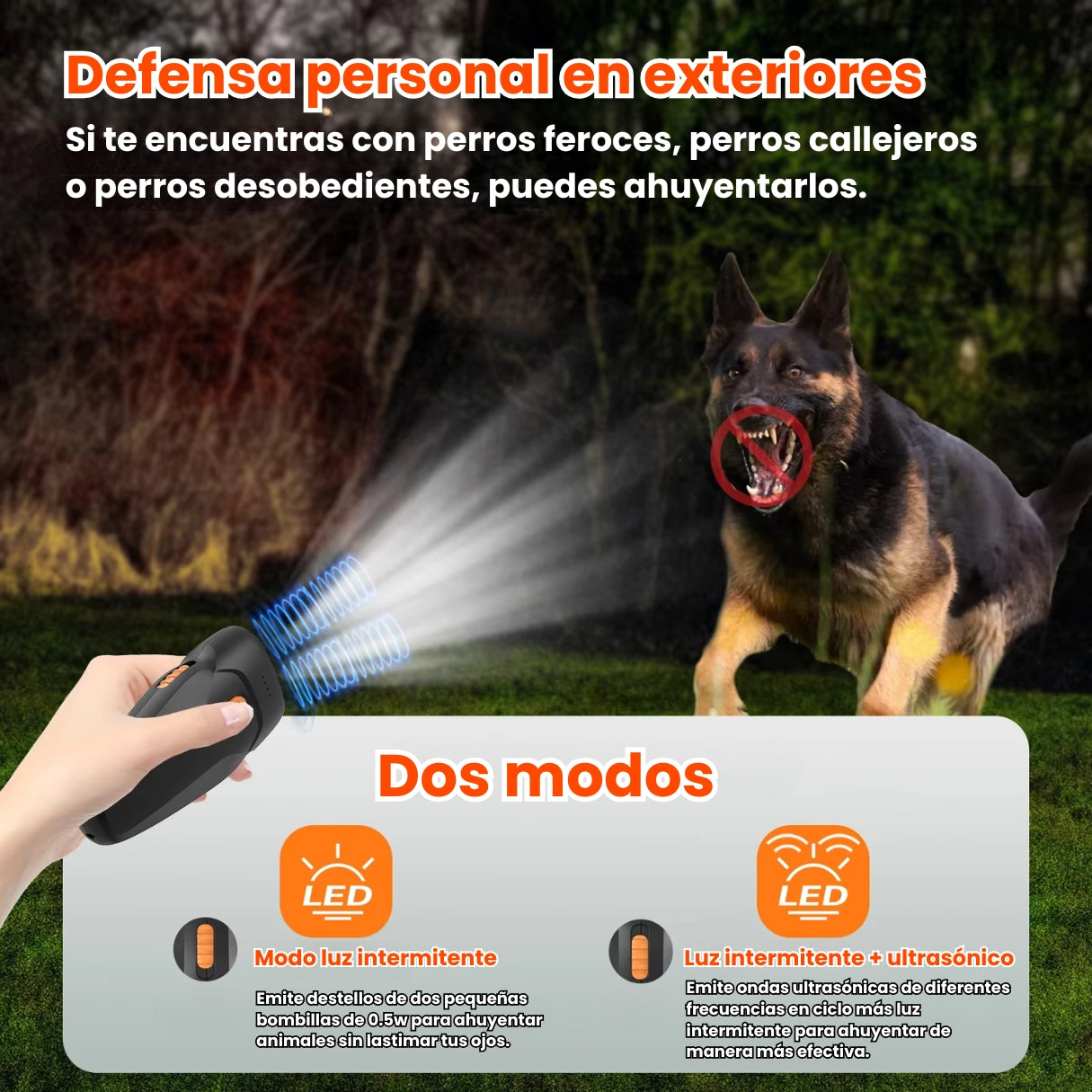 Dispositivo Ultrasónico Entrenador Y Ahuyentador De Perros
