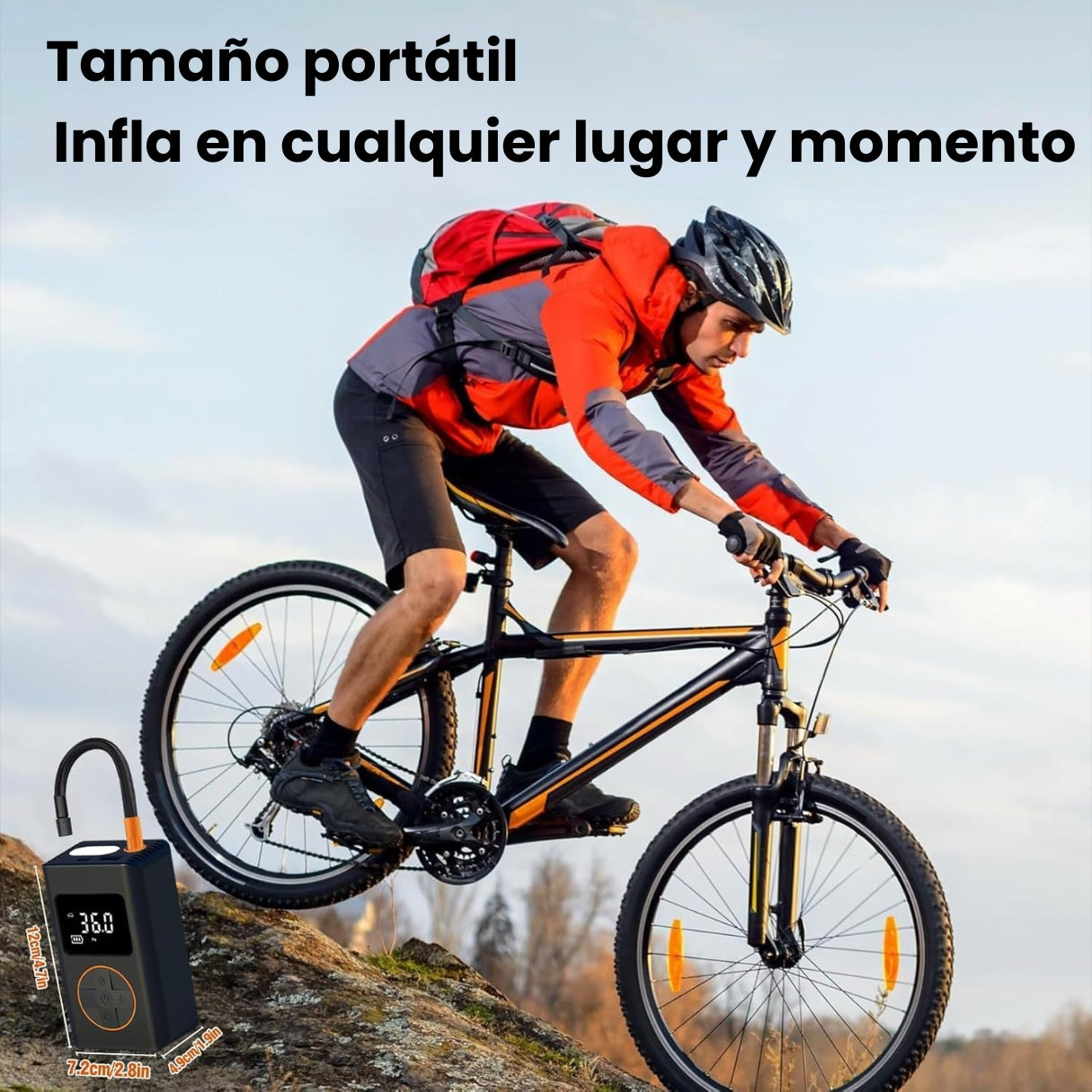 Compresor De Aire Inflador De Llantas Con Linterna Para Auto