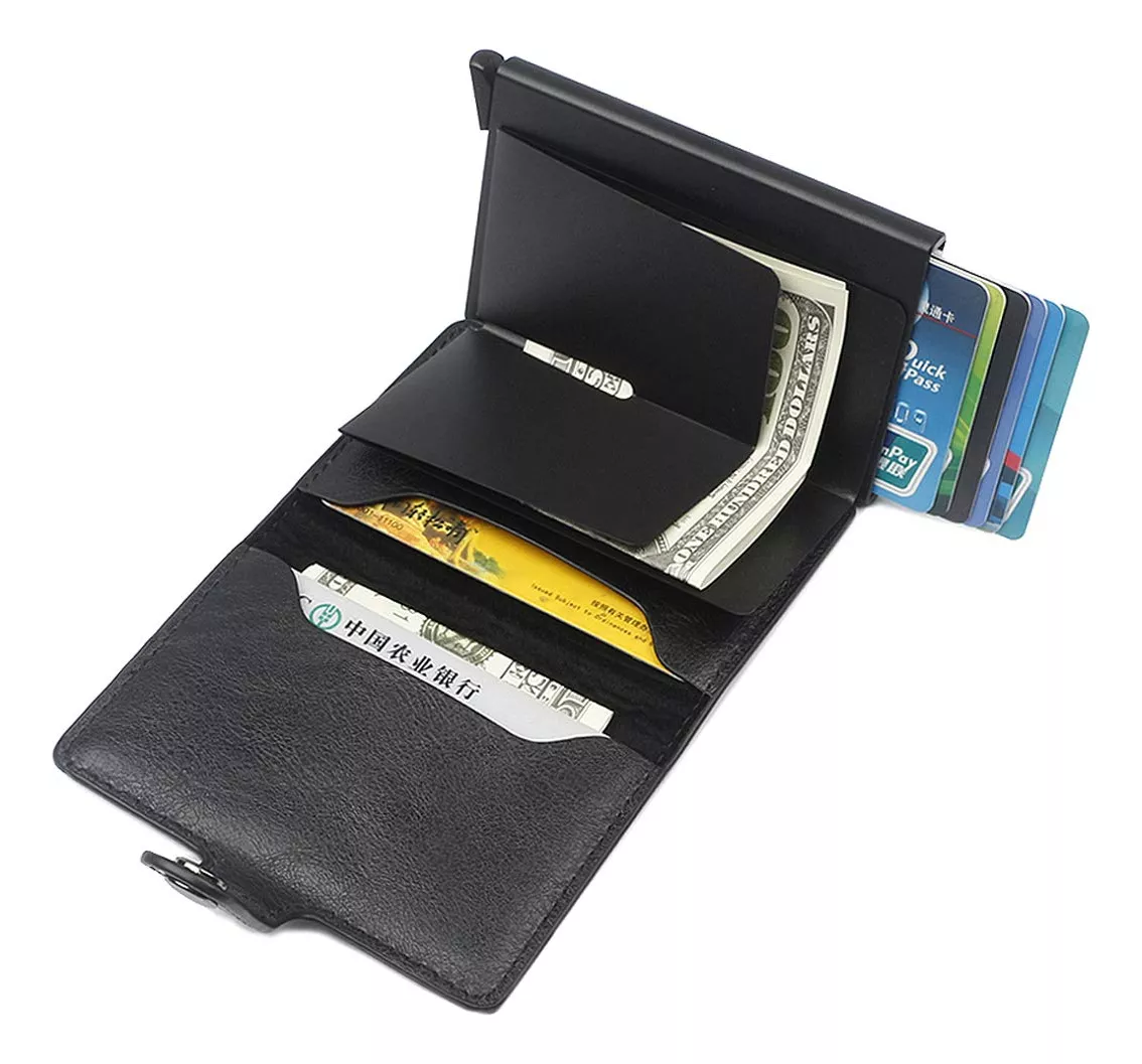 Tarjetero Bloquea Señales Rfid Antirrobo