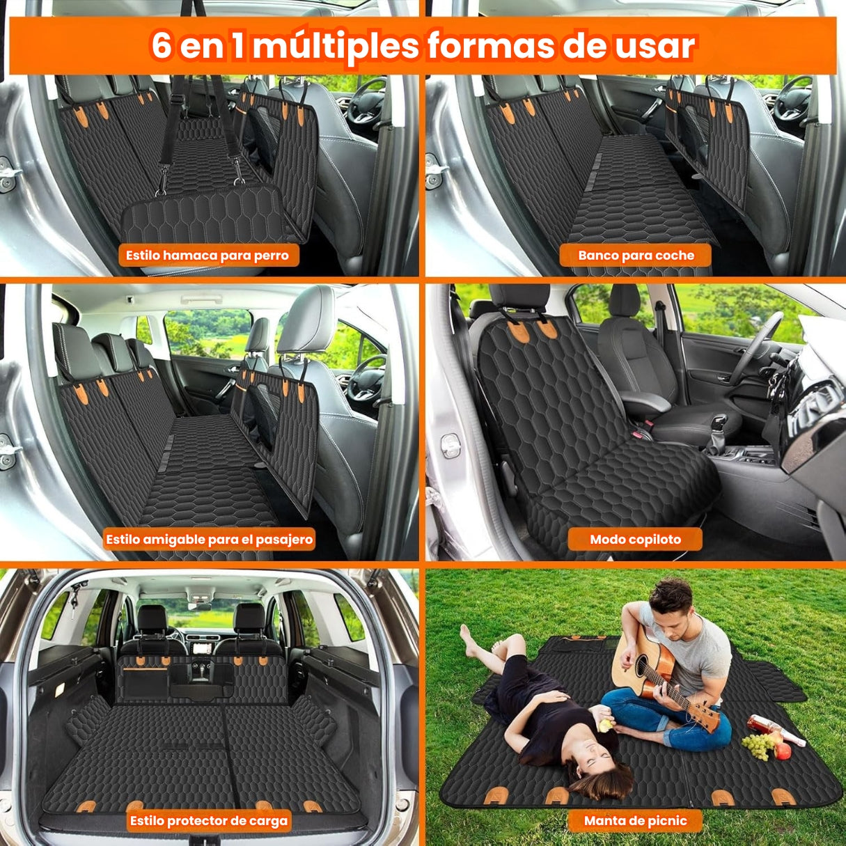 Funda Carro Asiento Forro Protector Silla Auto Mascotas