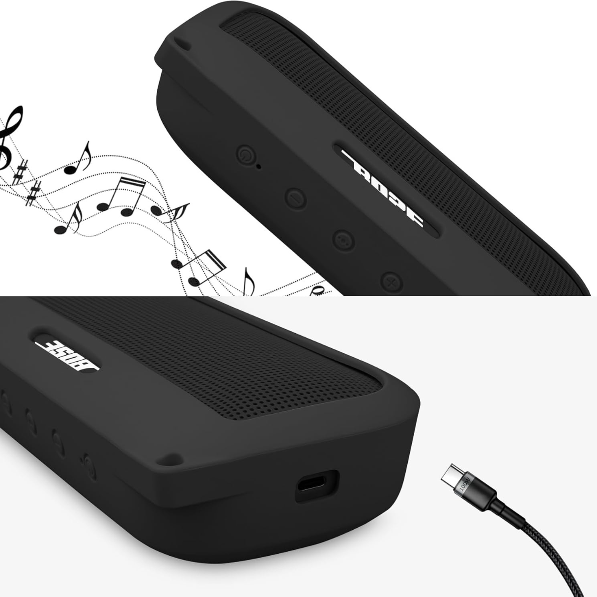Silicona Bose Soundlink Flex Funda Y Correas Para Transportar