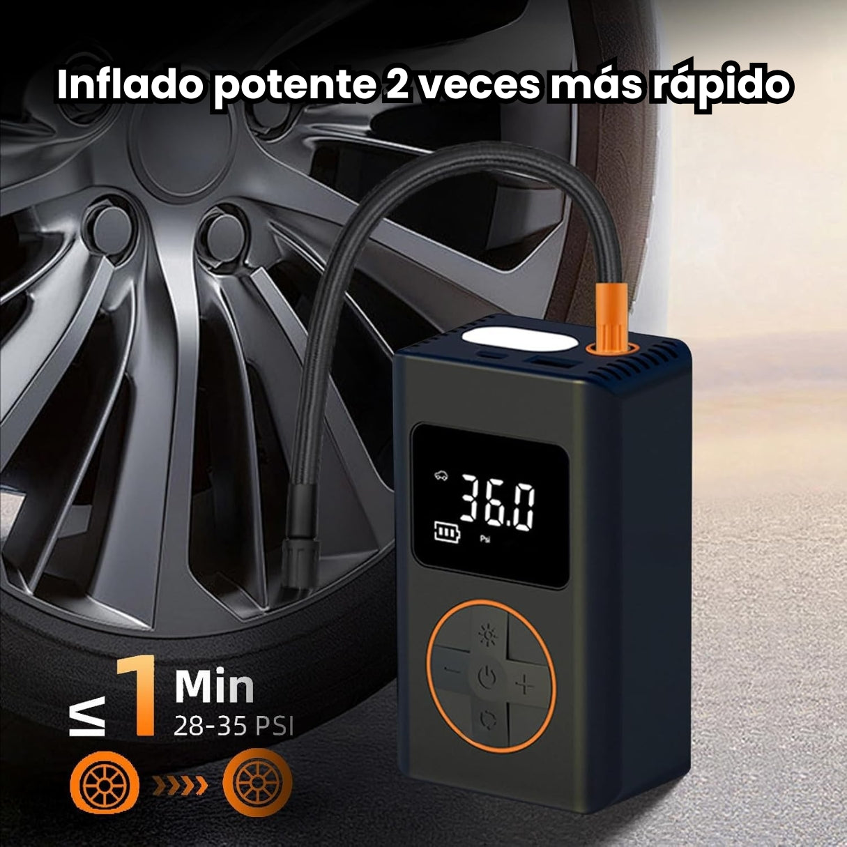 Compresor De Aire Inflador De Llantas Con Linterna Para Auto