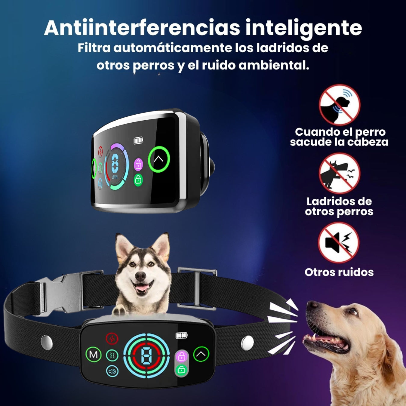 Collar Anti Ladridos De Entrenamiento De Perros Inteligente