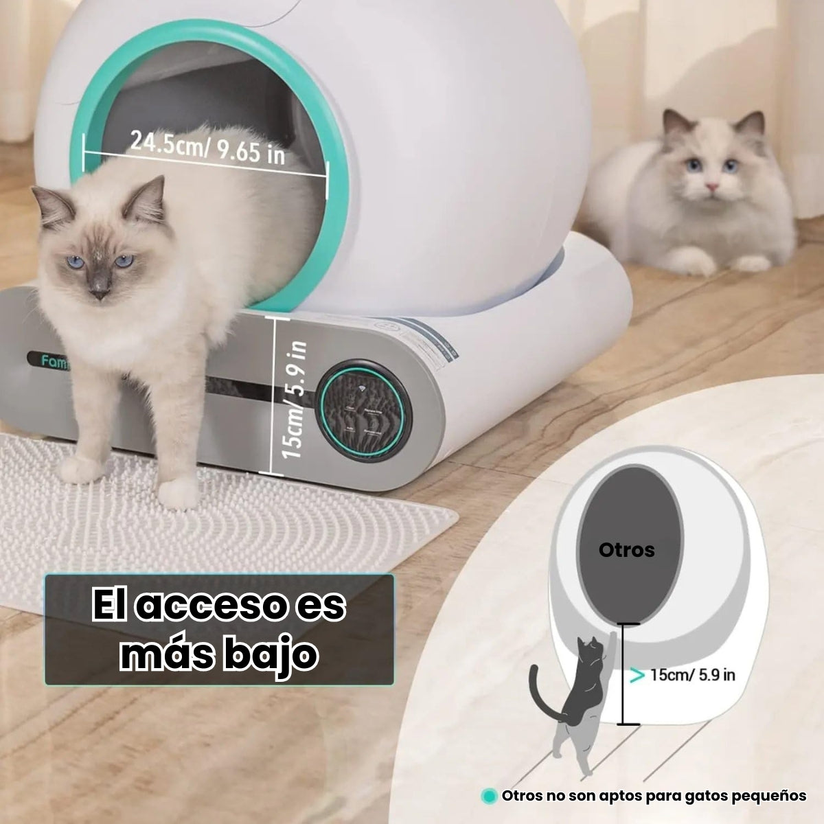 Arenero Automático Para Gatos Control con Aplicación