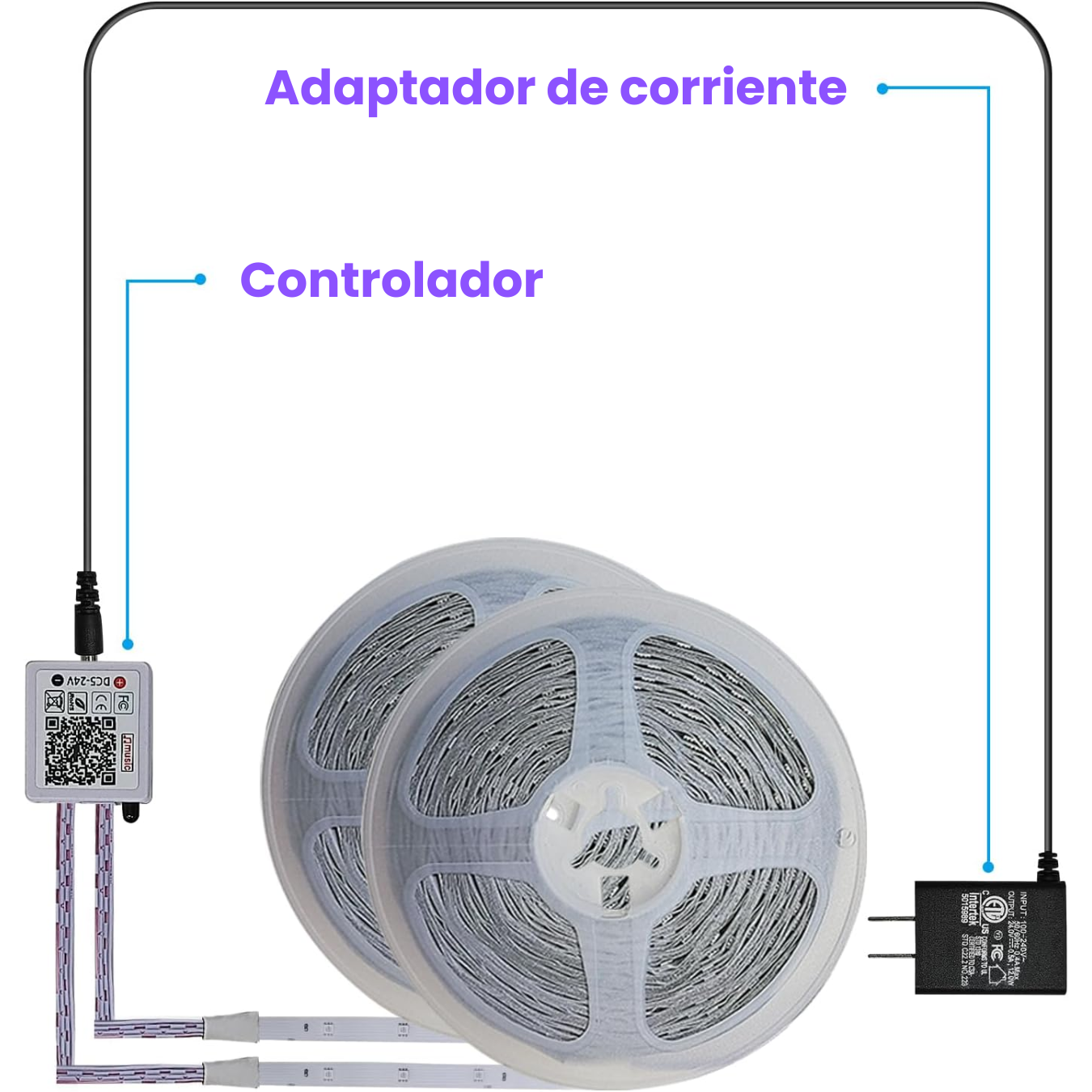Luces Led Rgb De 30 Metros Con Control Y App Inteligente