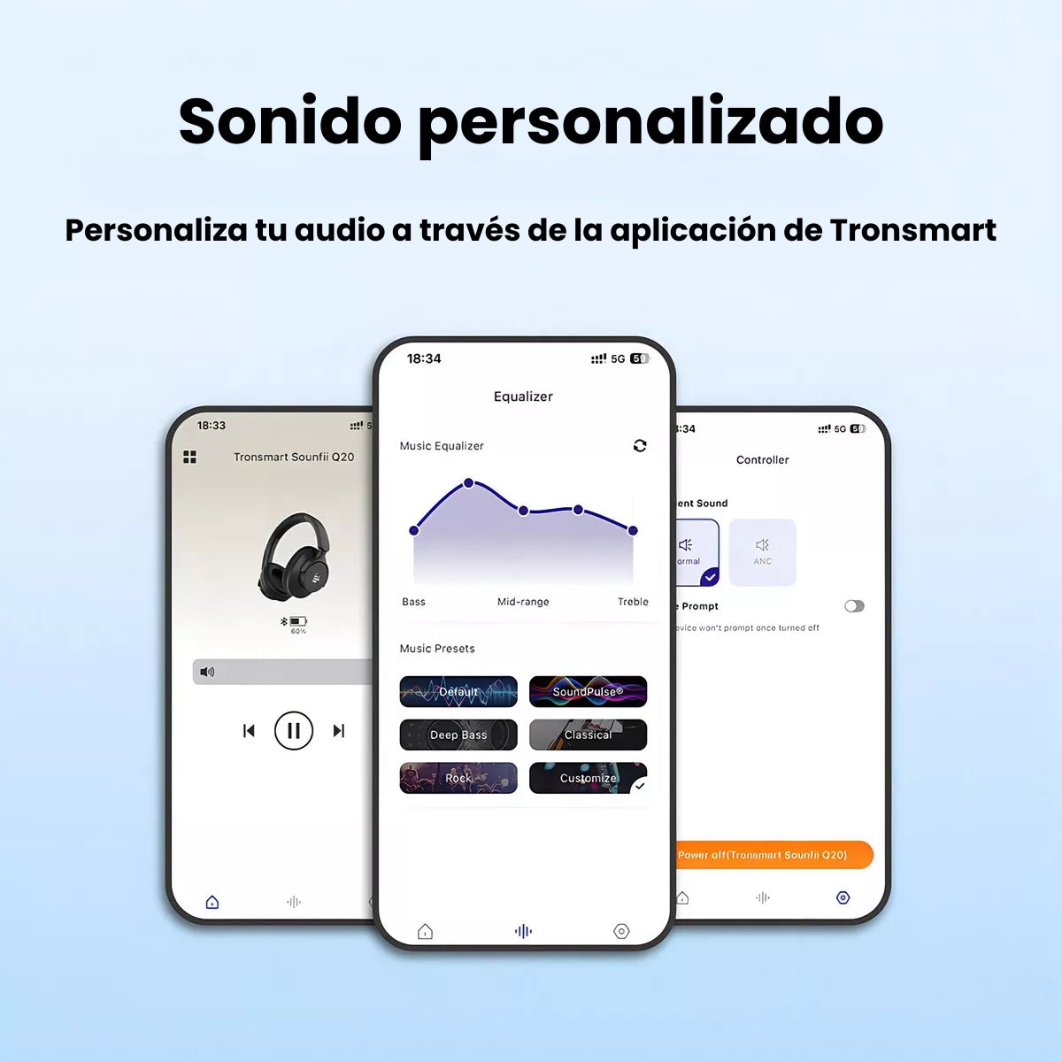 Tronsmart Sounfii Q20 ANC Auriculares Inalámbricos Bluetooth