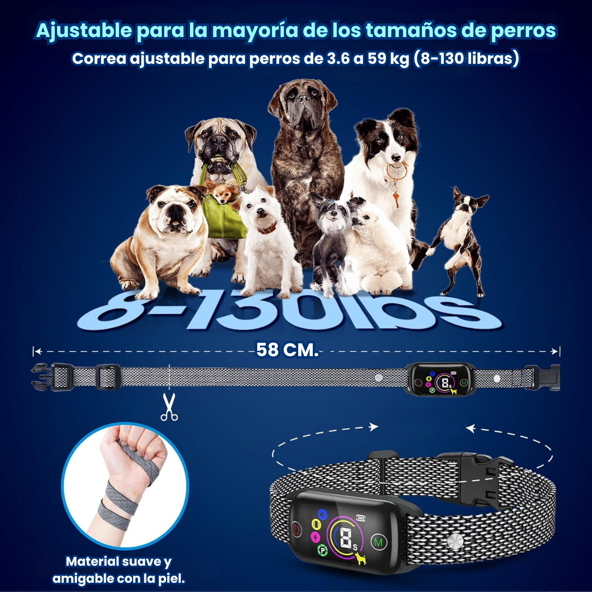 Collar Antiladridos Inteligente De Entrenamiento Para Perros