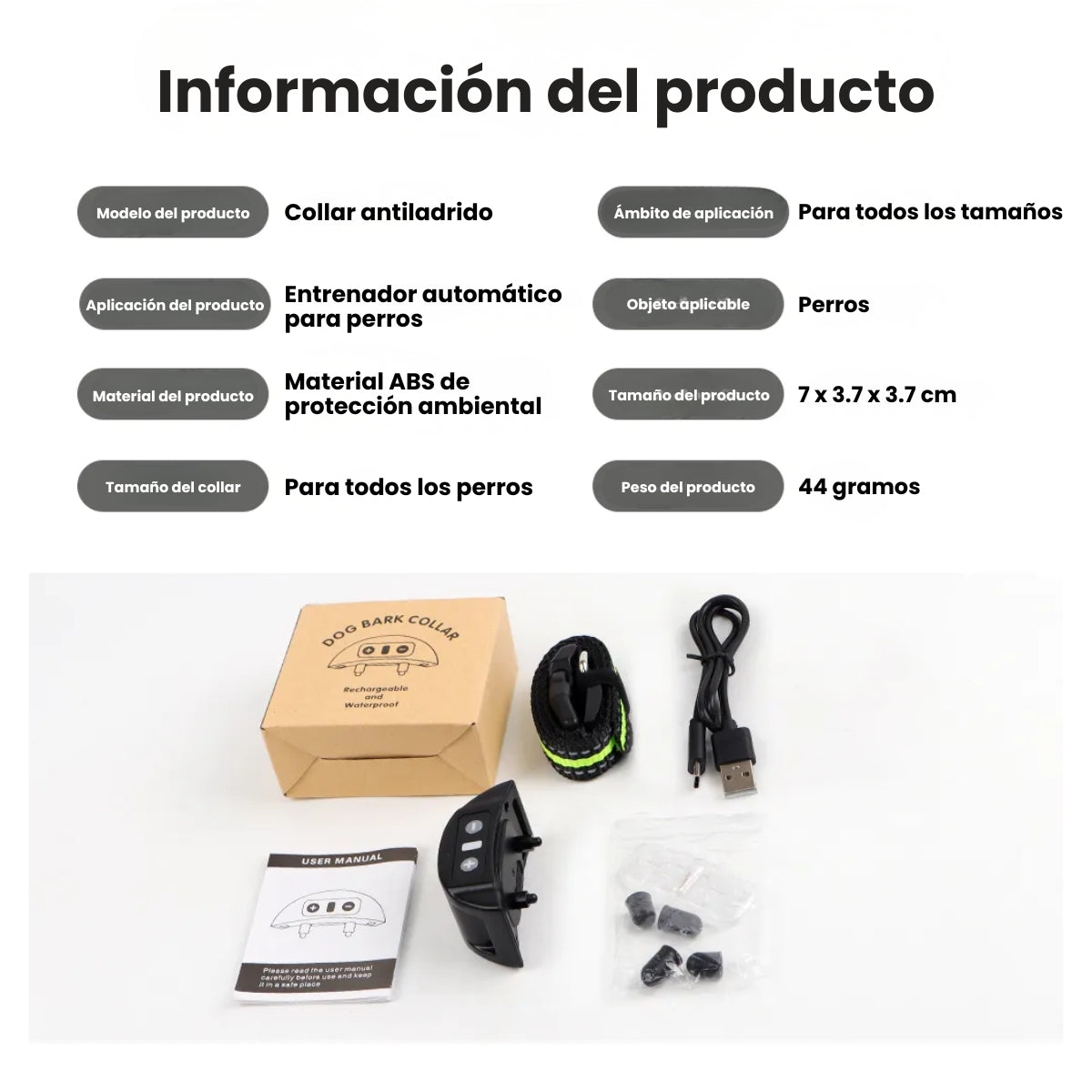 Collar Anti Ladridos Inteligente De Entrenamiento para Perros