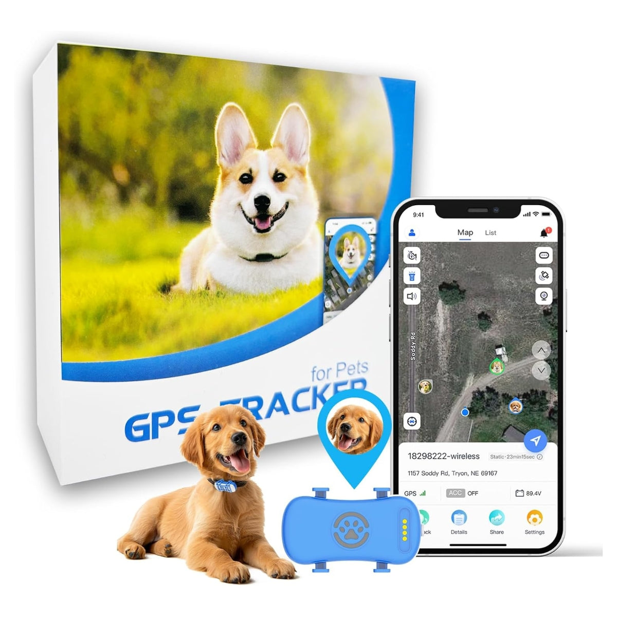 Collar Localizador GPS De Mascotas Perros Y Gatos Ajustable