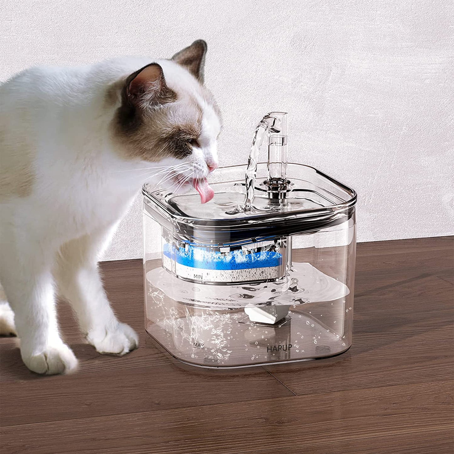 Fuente Purificadora Automática De Agua transparente para gatos.