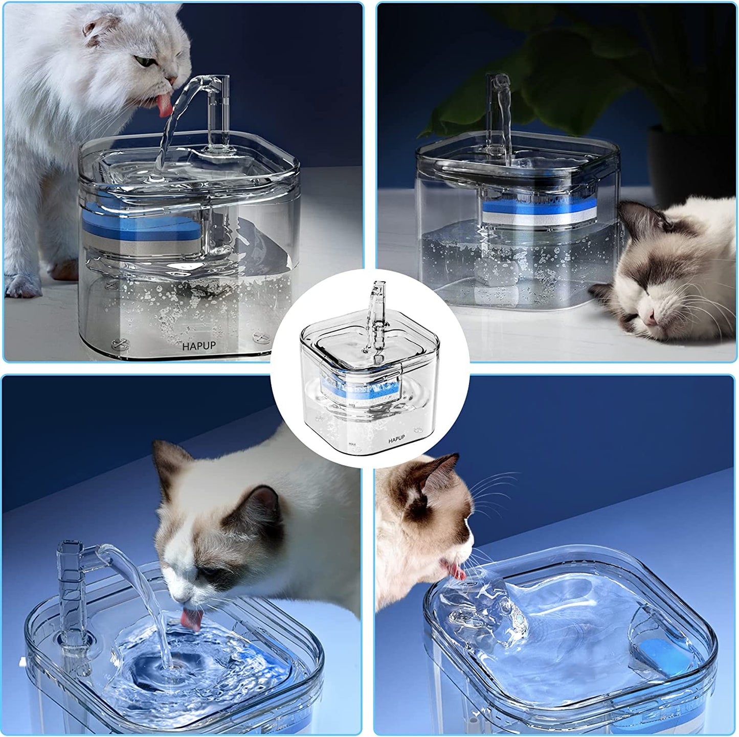 Fuente Purificadora Automática De Agua transparente para gatos.