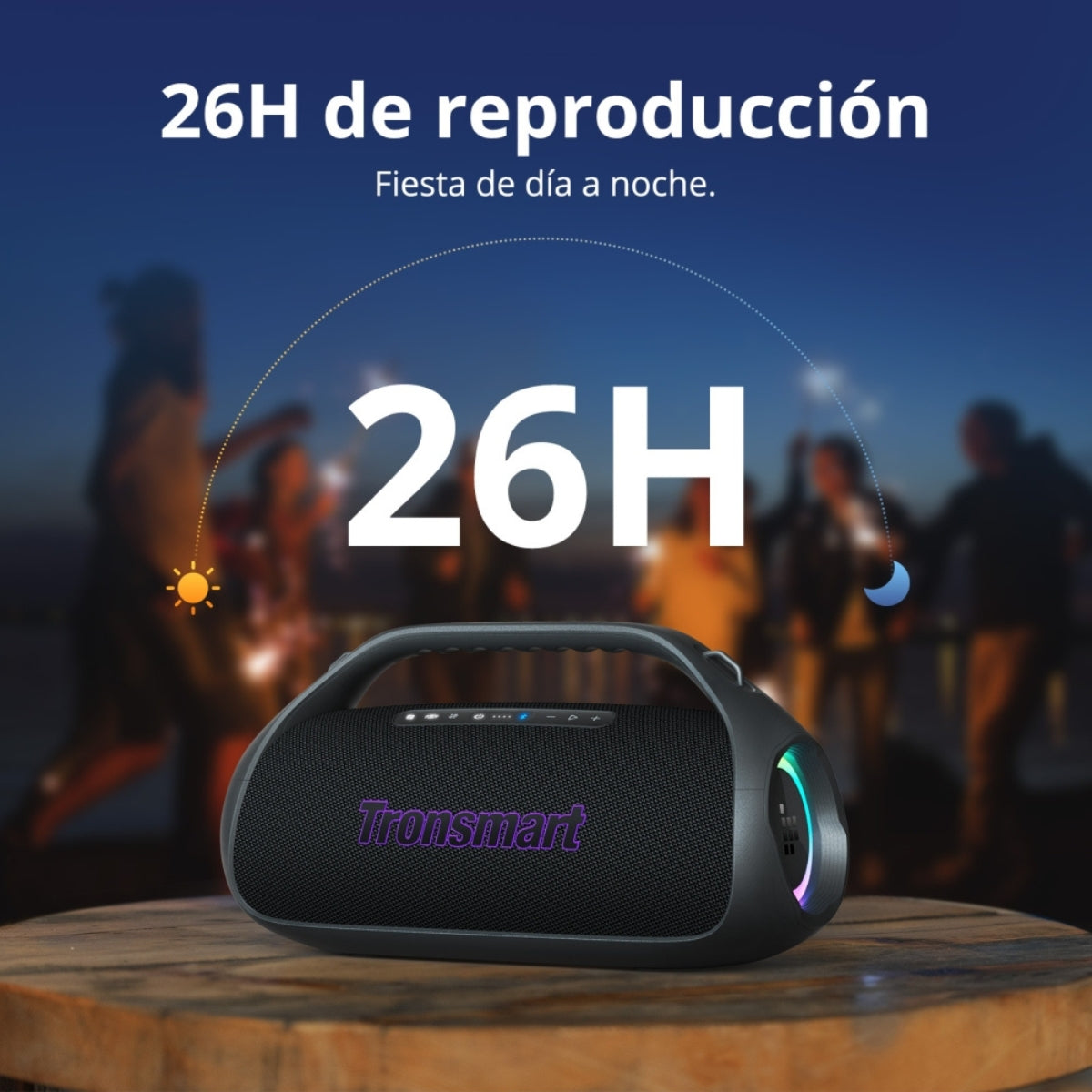 Parlante Tronsmart Bang 2 Bluetooth Portátil Altavoz 90w Led Negro 5v