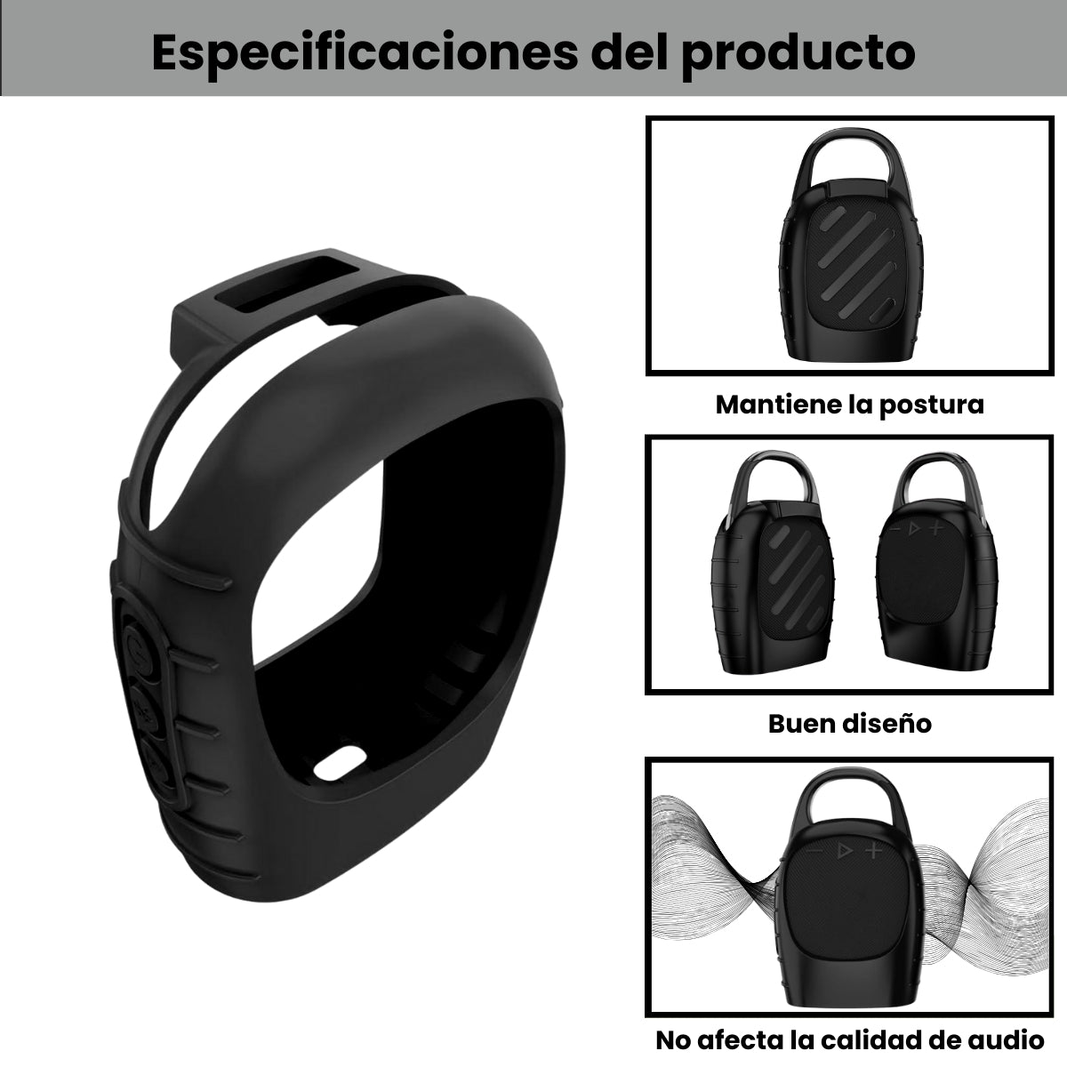 Funda Silicona Jbl Clip 5 Forro Protector Resistente Negro