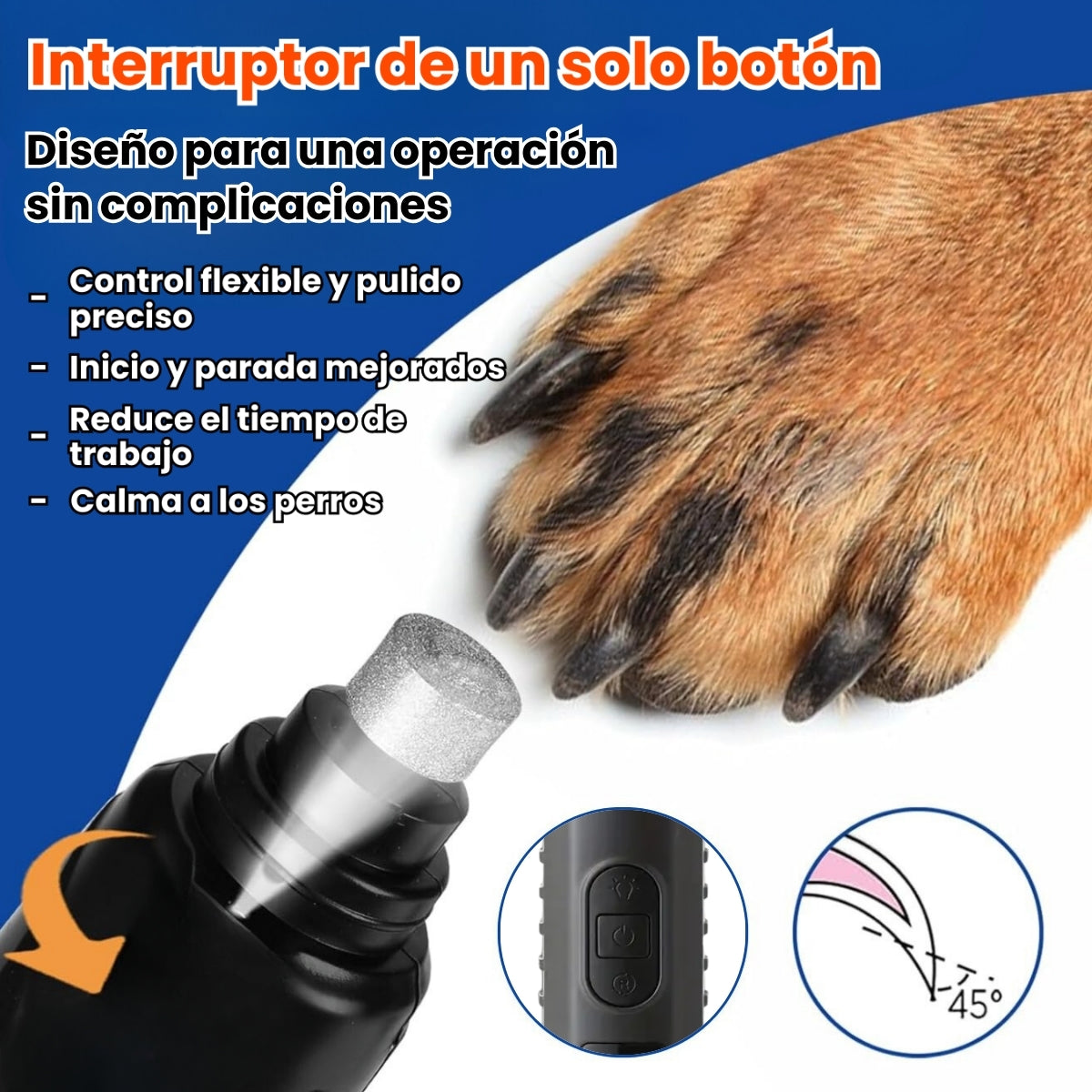 Corta Uñas y Pulidor Eléctrico Para Mascotas