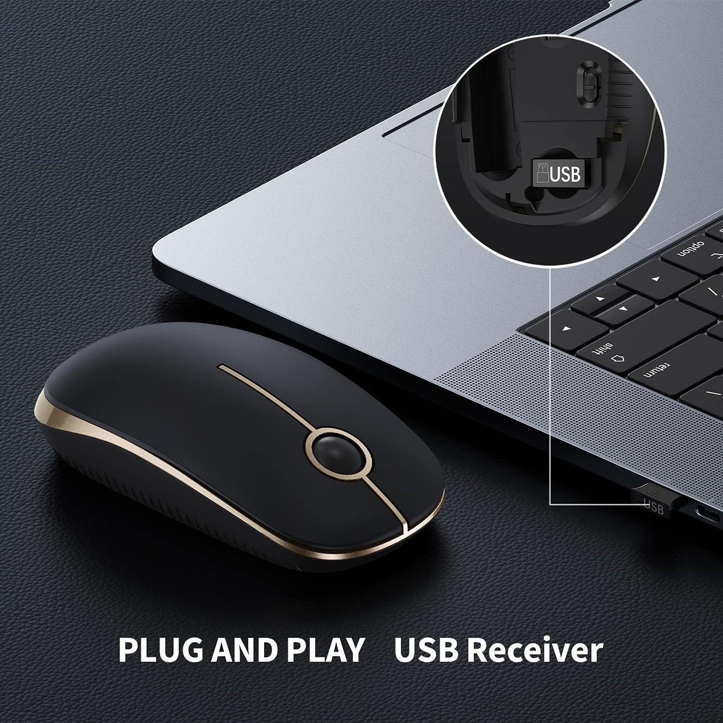 Mouse Inalambrico Elegante Y Silencioso Optico Para Portátil