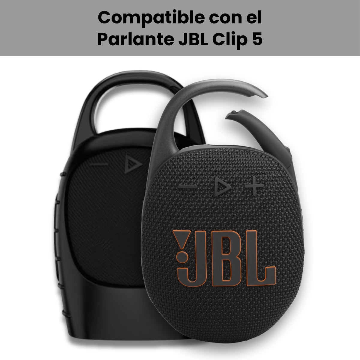 Funda Silicona Jbl Clip 5 Forro Protector Resistente Negro
