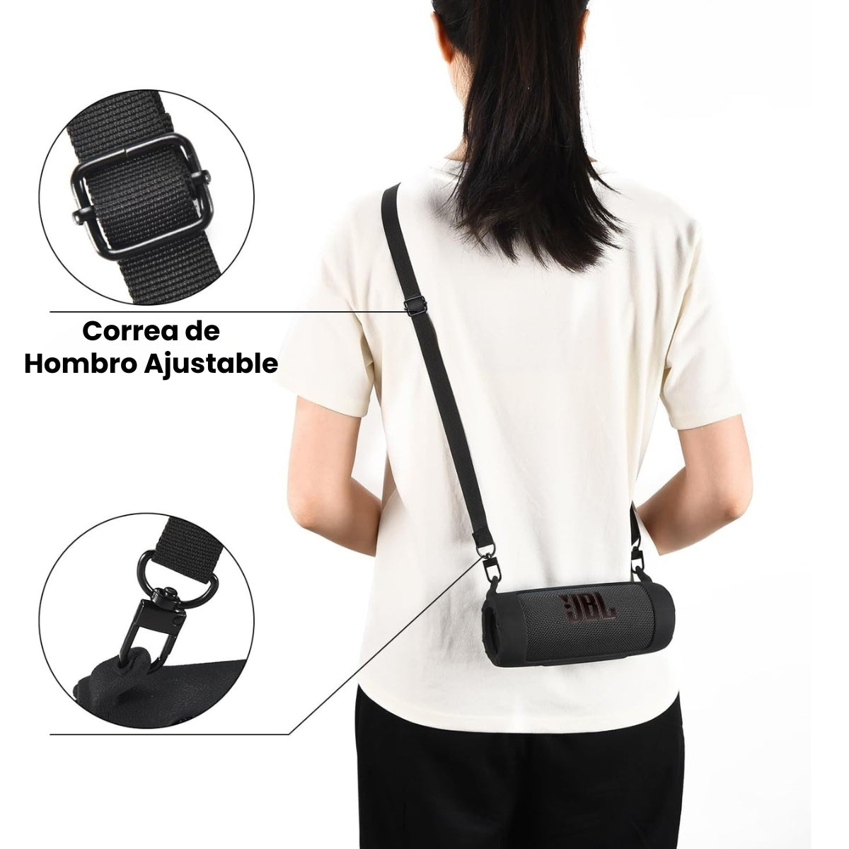 Silicona Jbl Flip 7 Funda Para Poder Colgar Y Transportar Negro