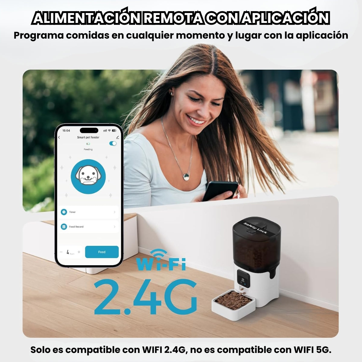 Comedero Alimentador Dispensador Wifi Automático Mascotas