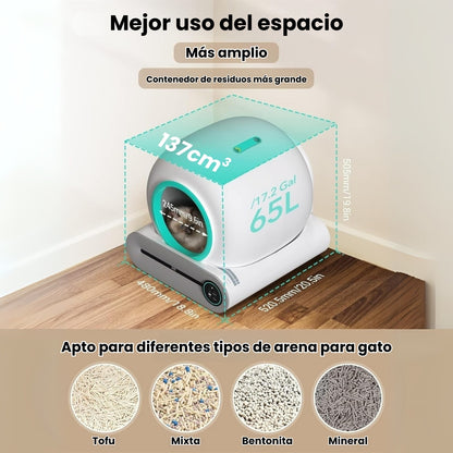 Arenero Automático Para Gatos Control con Aplicación