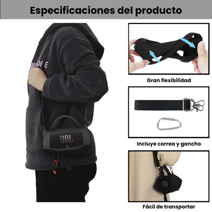 Silicona Protectora JBL Charge 6 Funda A Medida Con Correa