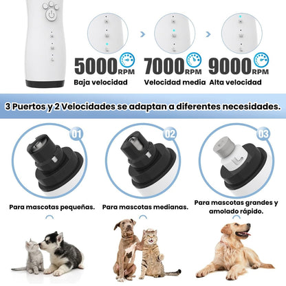 Kit Corta Uñas Y Limador Recargable Mascotas Perros y Gatos