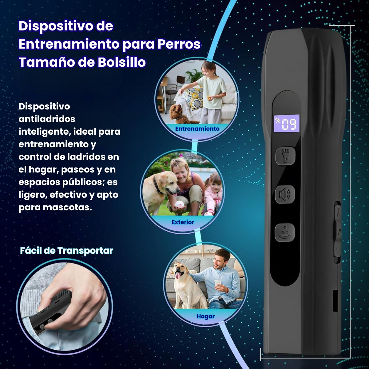 Dispositivo Ultrasónico Entrenador Y Ahuyentador De Perros
