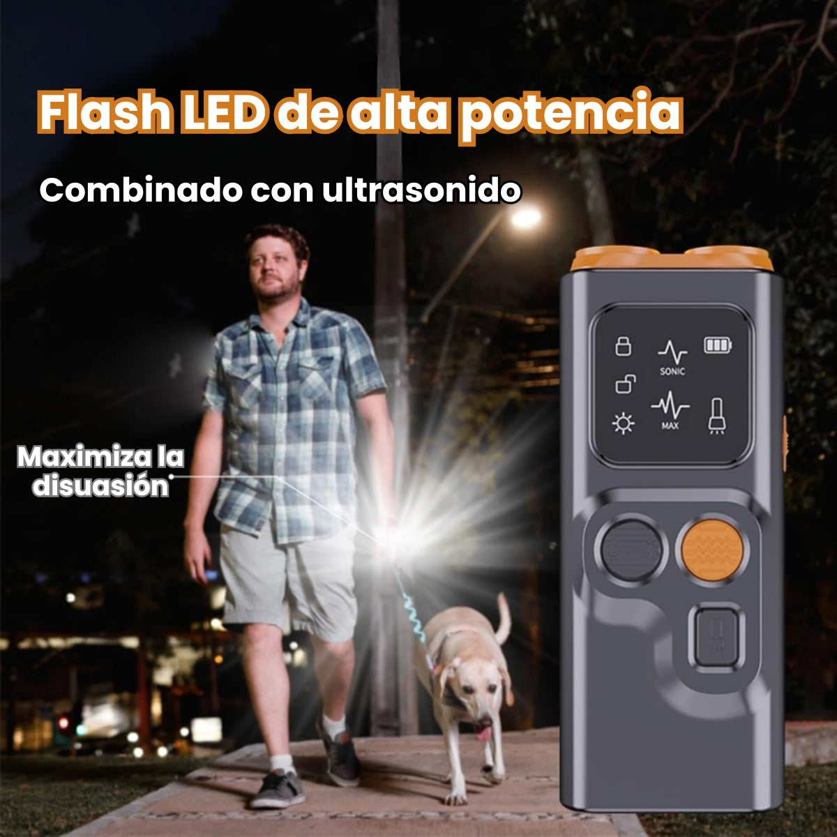 Dispositivo Ultrasónico Ahuyentador Y Entrenador De Perros