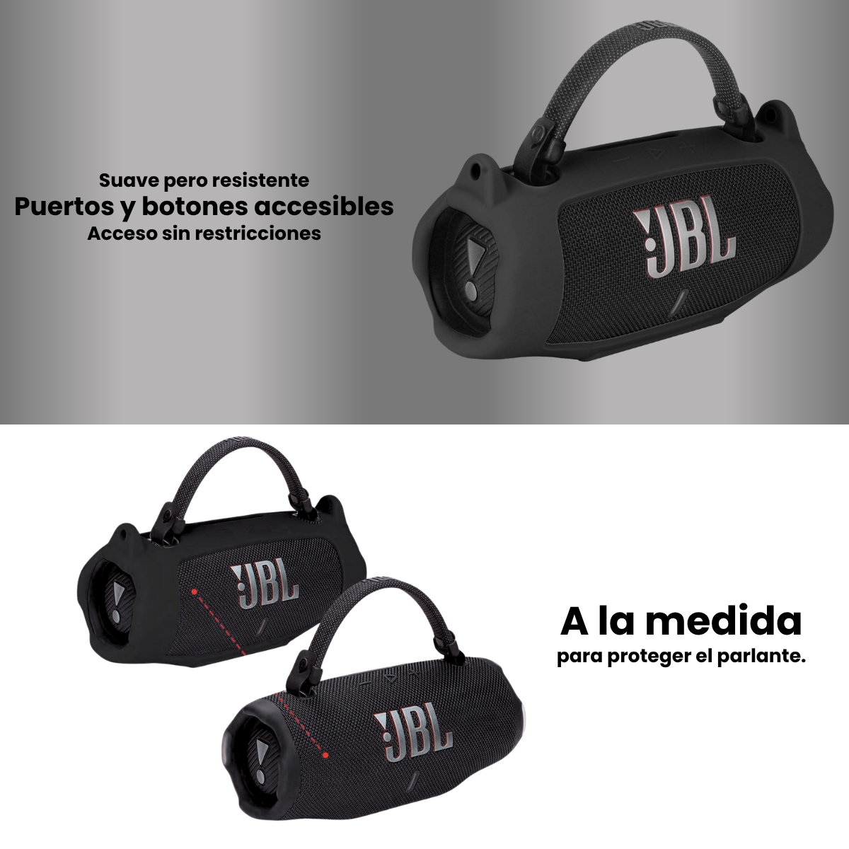 Silicona Protectora JBL Charge 6 Funda A Medida Con Correa
