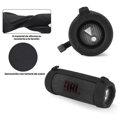 Silicona Jbl Flip 7 Funda Para Poder Colgar Y Transportar Negro