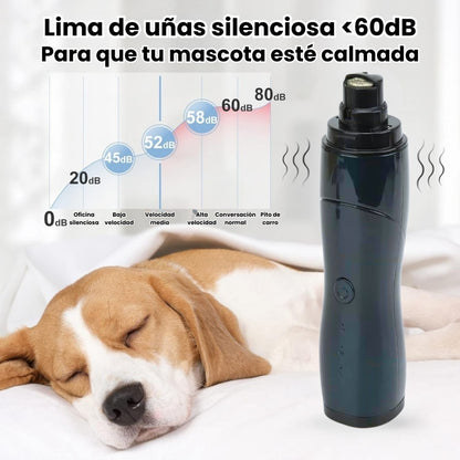 Kit Corta Uñas Y Limador Recargable Mascotas Perros y Gatos