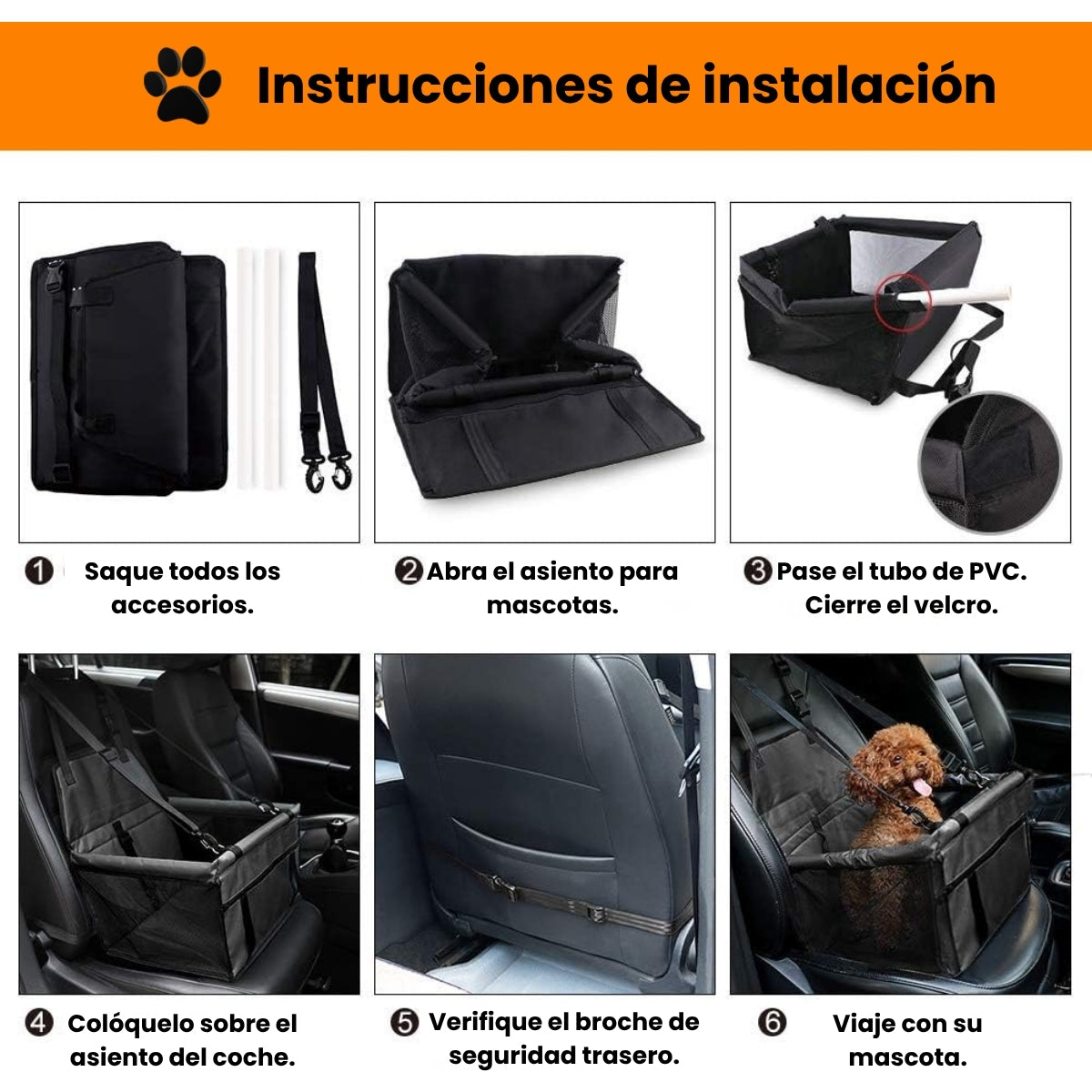 Asiento Plegable De Carro Para Mascotas Perros Y Gatos