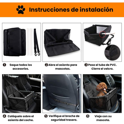 Asiento Plegable De Carro Para Mascotas Perros Y Gatos