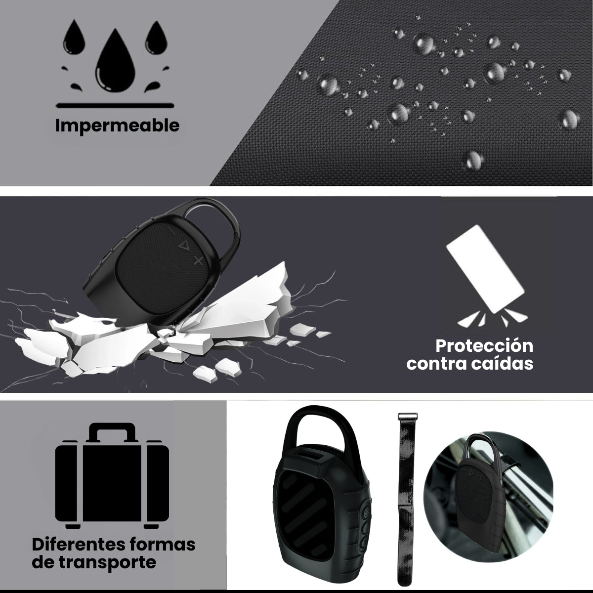 Funda Silicona Jbl Clip 5 Forro Protector Resistente Negro