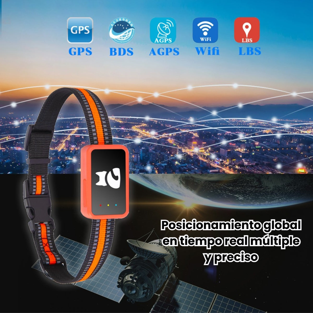 Collar Rastreador Gps Para Mascotas Integrado Perros Y Gatos