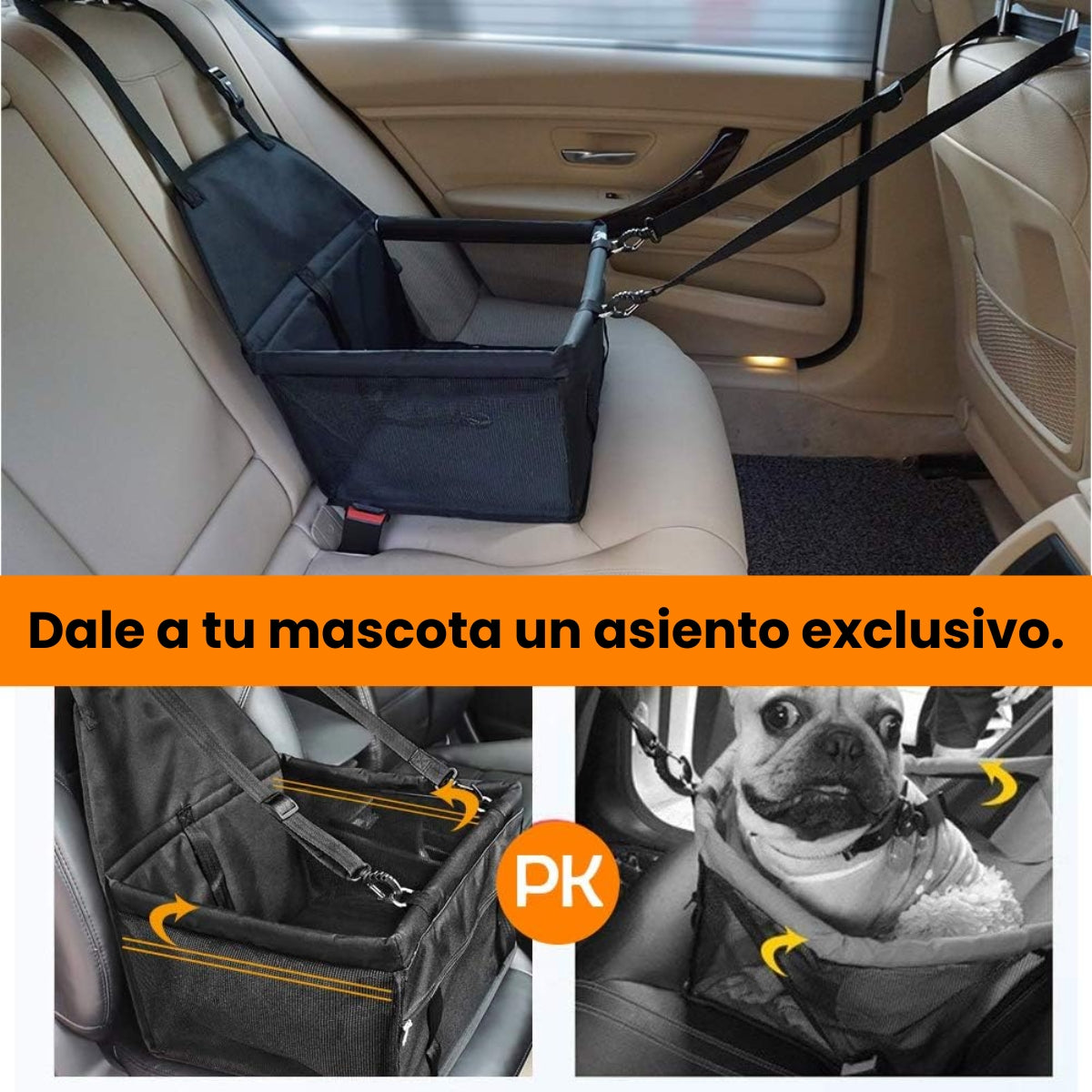 Asiento Plegable De Carro Para Mascotas Perros Y Gatos
