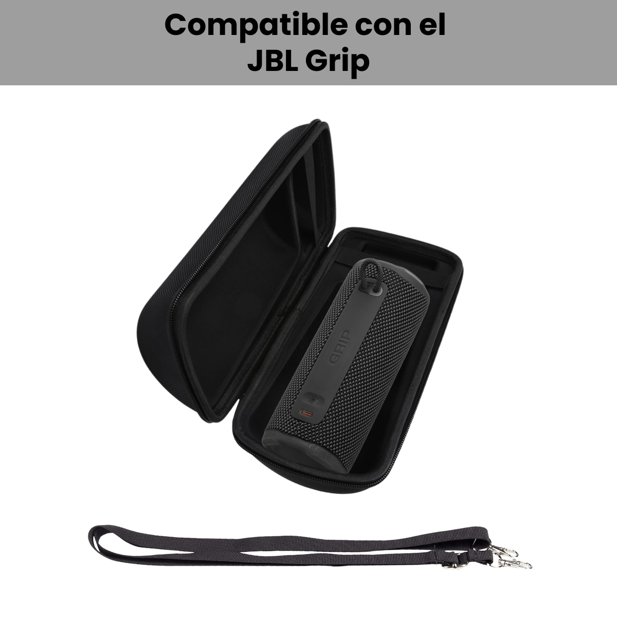 Estuche Rigido Jbl Grip Protector A La Medida Con Correa
