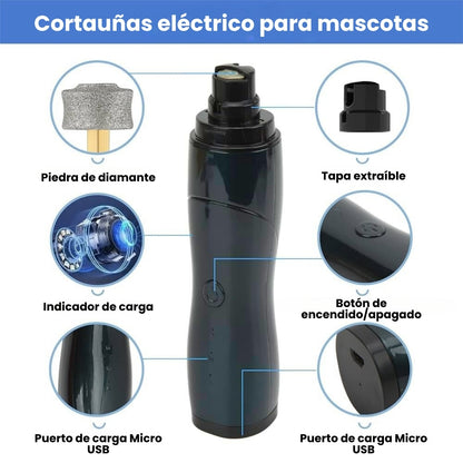 Kit Corta Uñas Y Limador Recargable Mascotas Perros y Gatos