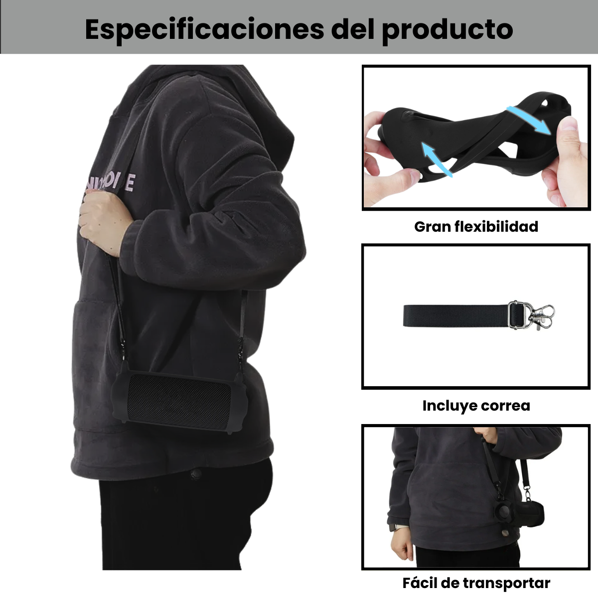 Silicona Jbl Flip 7 Funda Protectora Colgar Y Transportar