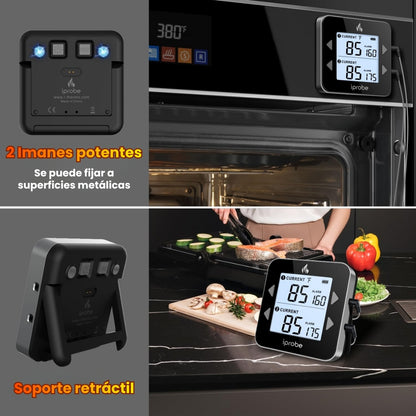 Termómetro Digital con Dos Sondas Cocina Carne Chef Para Carnes