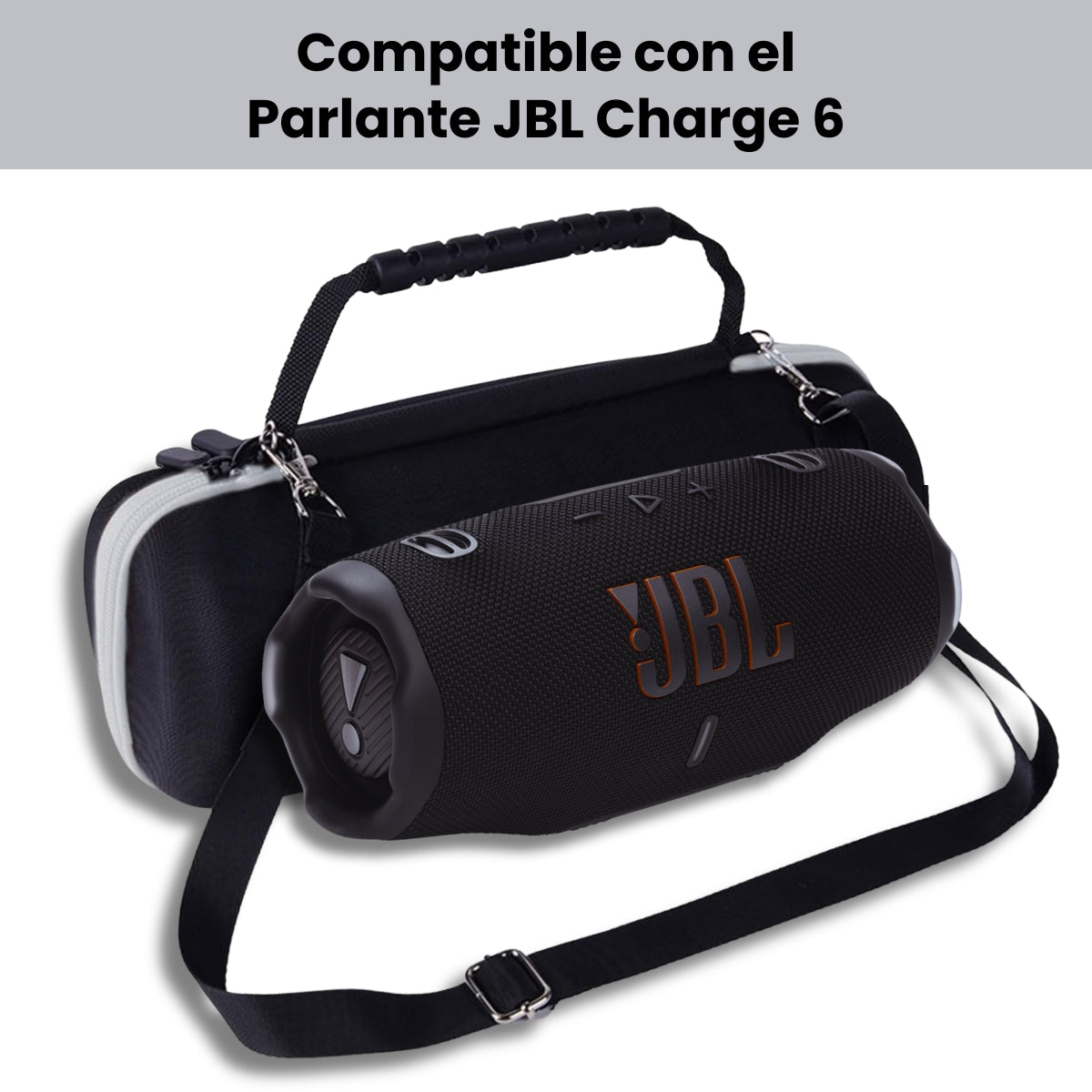 Estuche Jbl Charge 6 Rígido Protector Impermeable Con Correa