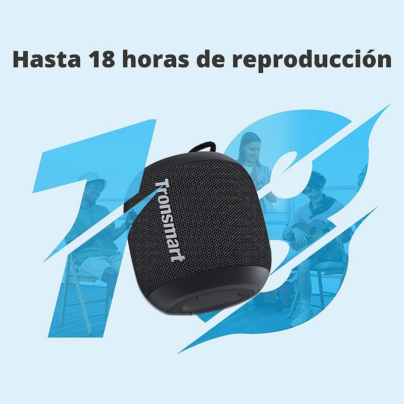 Parlante Bluetooth Tronsmart T7 Mini Ipx7 Led Negro 18 Horas