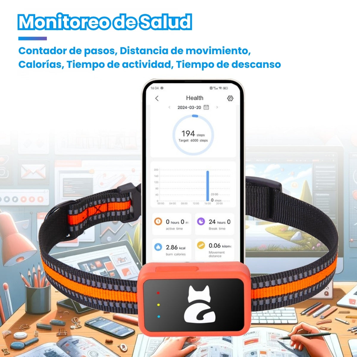 Collar Rastreador Gps Para Mascotas Integrado Perros Y Gatos