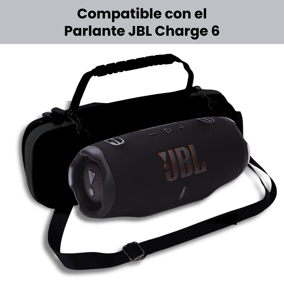 Estuche Jbl Charge 6 Rígido Protector Impermeable Con Correa