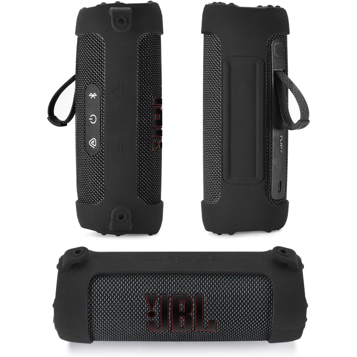 Silicona Jbl Flip 7 Funda Para Poder Colgar Y Transportar Negro